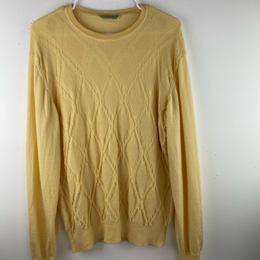 Dalmine Mens Italian Sweater Yellow Size 56 US XL